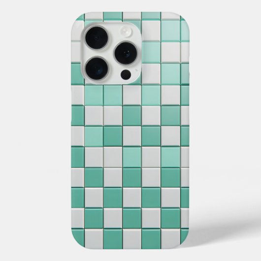 Minimalistische mintgroene en witte geruite hoes (Achterkant)