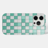 Minimalistische mintgroene en witte geruite hoes (Achterkant (horizontaal))