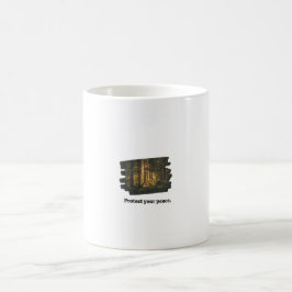 Minimalistische Mistige Bos Bescherm Je Vrede Koff Koffiemok