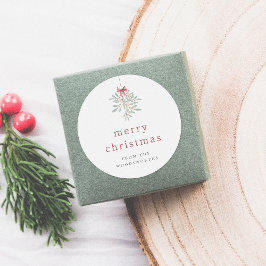 Minimalistische Mistletoe aangepaste kerst familie Ronde Sticker