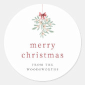 Minimalistische Mistletoe aangepaste kerst familie Ronde Sticker