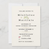 Minimalistische Mistletoe en Martinis Kerstfeest Kaart (Voorkant)