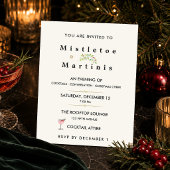 Minimalistische Mistletoe en Martinis Kerstfeest Kaart
