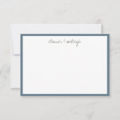 Minimalistische Misty Blue Rand Aangepaste Script  Bedankkaart (Voorkant)