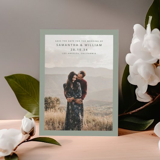 Minimalistische mix & match elegante moderne foto save the date
