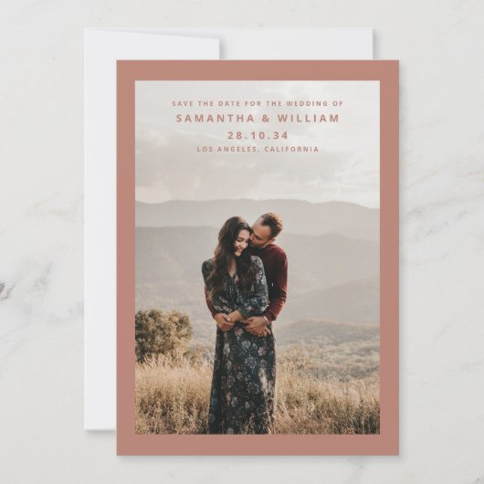 Minimalistische mix & match elegante moderne foto save the date (Voorkant)