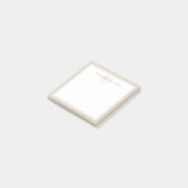Minimalistische Mocha Bruine Script Twee Rand Mono Post-it® Notes (Schuin)