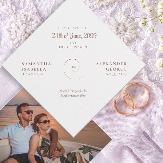 Minimalistische Mocha Mousse Timeless Ampersand Br Save The Date