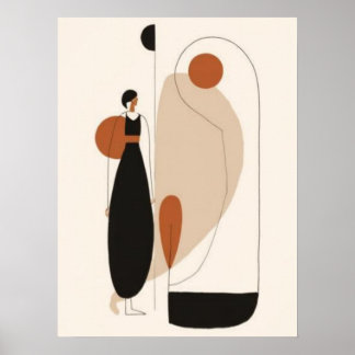 Minimalistische mode figuur wandkunst | Scandinavi Poster