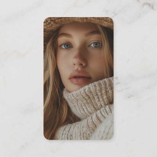 Minimalistische Mode Model Foto Visitekaartje (Achterkant)