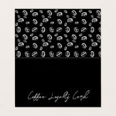 Minimalistische Modern Folded Black Coffee Loyalty Visitekaartje (Buitenkant ongevouwen)