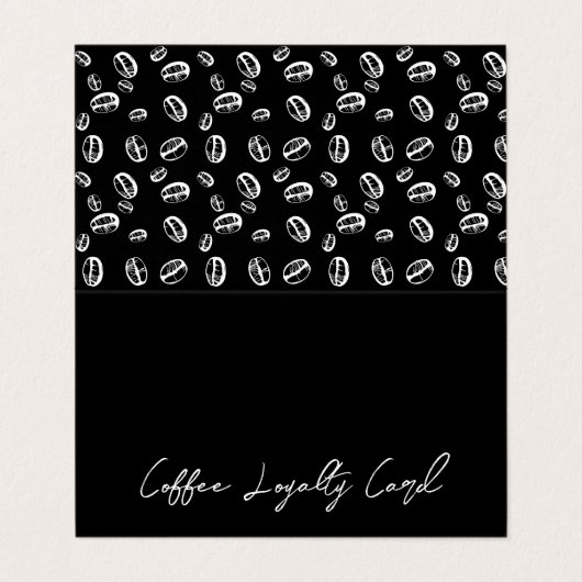 Minimalistische Modern Folded Black Coffee Loyalty Visitekaartje (Buitenkant ongevouwen)