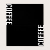 Minimalistische Modern Folded Black Coffee Loyalty Visitekaartje (Buitenkant ongevouwen)