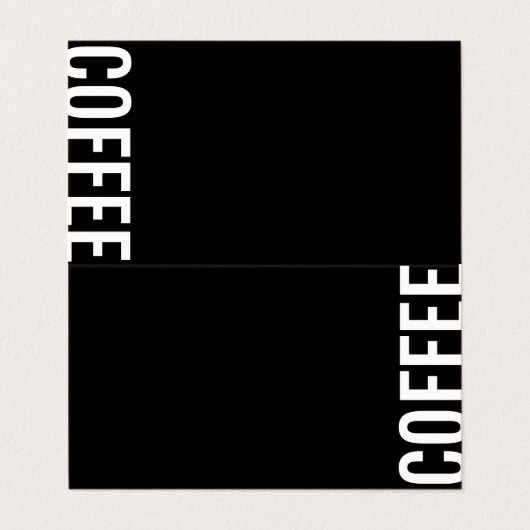 Minimalistische Modern Folded Black Coffee Loyalty Visitekaartje (Buitenkant ongevouwen)