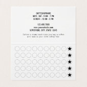 Minimalistische Modern Folded Black Coffee Loyalty Visitekaartje (Binnenkant ongevouwen)