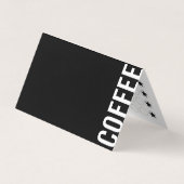 Minimalistische Modern Folded Black Coffee Loyalty Visitekaartje (Voorkant)