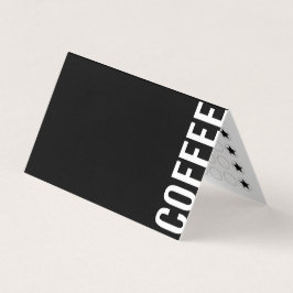 Minimalistische Modern Folded Black Coffee Loyalty Visitekaartje