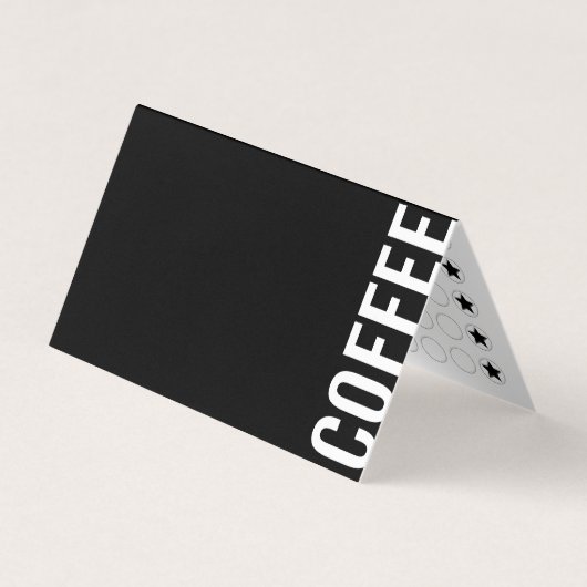 Minimalistische Modern Folded Black Coffee Loyalty Visitekaartje (Voorkant)