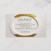 Minimalistische Modern Gold Glam Glitter Visitekaartje (Achterkant)