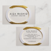 Minimalistische Modern Gold Glam Glitter Visitekaartje (Voorkant / Achterkant)