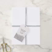 Minimalistische Modern Grey Waterverf bruiloft gun Cadeaulabel (Met Touw)