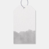 Minimalistische Modern Grey Waterverf bruiloft gun Cadeaulabel (Achterkant)