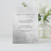 Minimalistische Modern Grey Waterverf Gastgegevens Informatiekaartje (Staand voorkant)