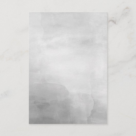 Minimalistische Modern Grey Waterverf Gastgegevens Informatiekaartje (Achterkant)