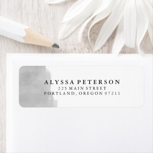 Minimalistische Modern Grey Waterverf Splash Etiket (Insitu)