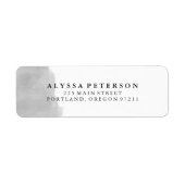 Minimalistische Modern Grey Waterverf Splash Etiket (Voorkant)
