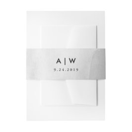 Minimalistische Modern Grey Waterverf Uitnodigingen Wikkel