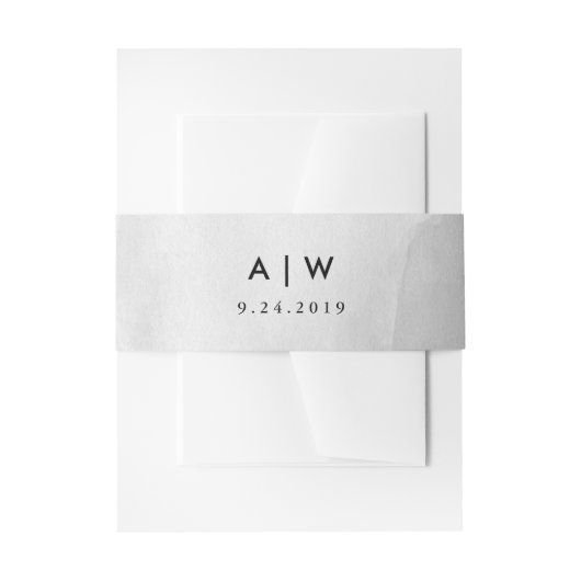 Minimalistische Modern Grey Waterverf Uitnodigingen Wikkel (Voorkant Voorbeeld)