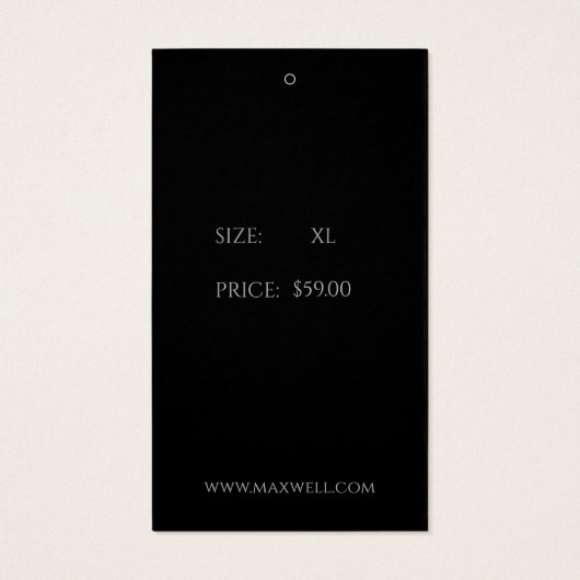 Minimalistische Modern Hang Labels Visitekaartje (Achterkant)