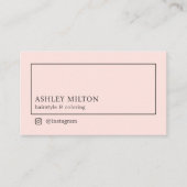 Minimalistische Modern Light Roos Black Hair Salon Visitekaartje (Voorkant)
