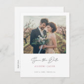 Minimalistische Modern Roos Gold-foto Bewaar de da Uitnodiging Briefkaart (Voorkant / Achterkant)