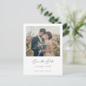 Minimalistische Modern Roos Gold-foto Bewaar de da Uitnodiging Briefkaart (Staand voorkant)