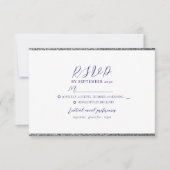 Minimalistische Modern Royal Blue Wedding RSVP-Kaa RSVP Kaartje (Voorkant)