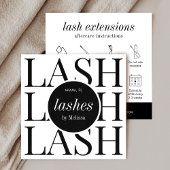Minimalistische Modern Simple Lashes Nazorg Kaarte Vierkante Visitekaartje