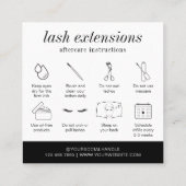 Minimalistische Modern Simple Lashes Nazorg Kaarte Vierkante Visitekaartje (Achterkant)