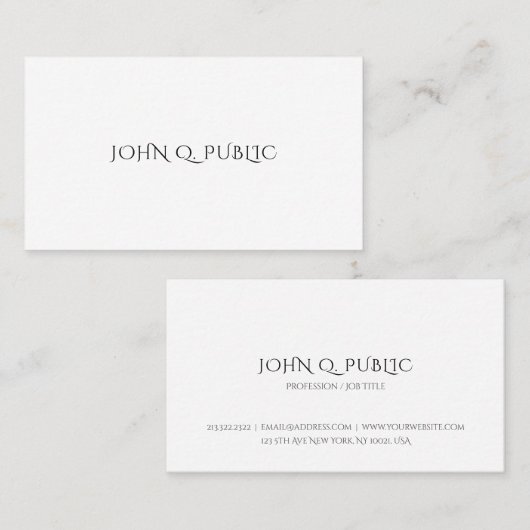 Minimalistische Modern Simple Sjabloon Professiona Visitekaartje (Voorkant / Achterkant)