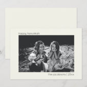 Minimalistische Modern Trendy Hanukkah Foto Feestdagenkaart (Voorkant / Achterkant)