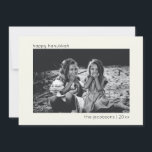 Minimalistische Modern Trendy Hanukkah Foto Feestdagenkaart<br><div class="desc">Minimalistische Moderne Trendy Hanukkah Fotovakantie Kaart</div>