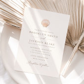 Minimalistische Modern Zee Shell Beach Wedding Kaart