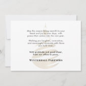 Minimalistische Modern Zwart Goud Ornament Bedrijf Feestdagenkaart (Voorkant)