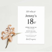 Minimalistische Moderne 18e verjaardag Uitnodiging