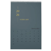 Minimalistische moderne 2026 wandkalender kalender (Feb 2027)