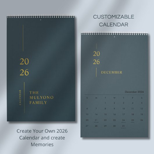 Minimalistische moderne 2026 wandkalender kalender