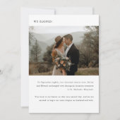 Minimalistische moderne 2-foto bruiloft elopement aankondiging (Voorkant)