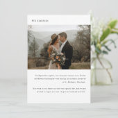 Minimalistische moderne 2-foto bruiloft elopement aankondiging (Staand voorkant)