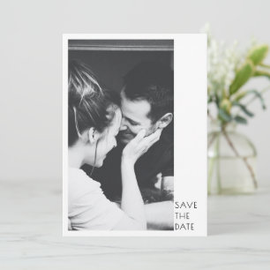 Minimalistische moderne 2 foto-huwelijk save the date